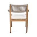 Alora Premium 5-Piece Outdoor Acacia Wood Patio Furniture Set With Braided Dining Chairs, Cushions, And Dining Table (SAK26754)