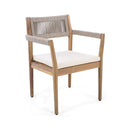 Alora Premium 5-Piece Outdoor Acacia Wood Patio Furniture Set With Braided Dining Chairs, Cushions, And Dining Table (SAK26754)