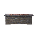 Alora Premium 56" Outdoor Rectangular Concrete Propane Fire Pit W/ Faux Stone Pattern, 50K BTU (SAK31845)