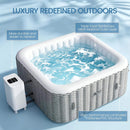 Premium 73-Inch Portable 6-Person Inflatable Square Hot Tub W/ 130 Massage Jets And 6 Filter Cartridges (SAK82109)