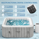 Premium 73-Inch Portable 6-Person Inflatable Square Hot Tub W/ 130 Massage Jets And 6 Filter Cartridges (SAK82109)
