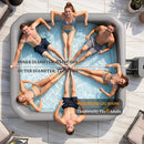 Premium 77-Inch Portable 6-Person Natural Stone Design Inflatable Square Hot Tub W/ 180 Massage Jets (SAK86251)