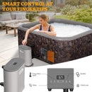 Premium 77-Inch Portable 6-Person Natural Stone Design Inflatable Square Hot Tub W/ 180 Massage Jets (SAK86251)