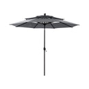 Alora Premium 6-Piece Bar Patio Furniture Set With Umbrella, Swivel Chairs, And Cushions (SAK90375)