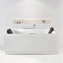 Nuvia Luxara 71-Inch Premium Modern Acrylic Soaking Bathtub With Bubble Jets And LED Lighting (SAK96231)