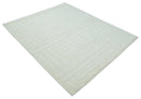 Premium 8x10 carved Texture Ivory hand knotted wool Area rug