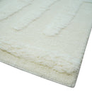 Premium 8x10 carved Texture Ivory hand knotted wool Area rug