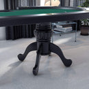 Premium 96-Inch Aura Oval Poker Table With Cup Holders, Chips Tray And Drop Box (SAK31045)