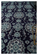 Premium Antique Style Silver, Gray and Black Hand knotted Traditional wool Area Rug