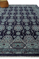 Premium Antique Style Silver, Gray and Black Hand knotted Traditional wool Area Rug