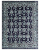 Premium Antique Style Silver, Gray and Black Hand knotted Traditional wool Area Rug