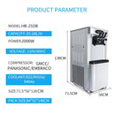 Premium Commercial Vertical 2000W 3-Flavor Soft Ice Cream Machine With Dual 6L Hoppers, 25-30L/H (SAK93406)
