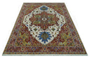 Premium Fine 9x12 Rust, Ivory and Olive Hand Knotted wool area rug