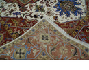 Premium Fine Knots Rust, Ivory and Olive 8x10 Hand knotted Traditional Wool Area Rug