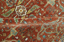 Premium Fine Rust and Blue 8x10 Hand Knotted Oriental wool area rug