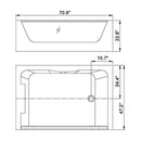 ‎Nuvia Elysian 71-Inch Premium Freestanding Rectangular Hydromassage Soaking Spa Bathtub (SAK85740)