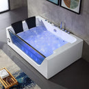 ‎Nuvia Elysian 71-Inch Premium Freestanding Rectangular Hydromassage Soaking Spa Bathtub (SAK85740)