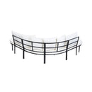 Alora Premium Half-Moon 6-Person Curved All-Weather Outdoor Furniture Sofa Patio Set With Coffee Table And Cushions (SAK76332)