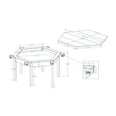 Premium 6-Person Hexagonal Game And Dining Table With Top, Mat And Cup Holders (SAK67845)