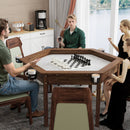 Premium 6-Person Hexagonal Game And Dining Table With Top, Mat And Cup Holders (SAK67845)