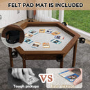 Premium 6-Person Hexagonal Game And Dining Table With Top, Mat And Cup Holders (SAK67845)