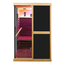 Thermora Helix Premium Large 2-Person V-Shaped FAR Infrared Sauna Room With Double Glass Doors, 1980W (SAK96413)