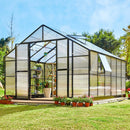 [12X13.5FT] Premium Large Outdoor Double Door Aluminum Polycarbonate Greenhouse With Quick Connect Fitting (SAK58420)