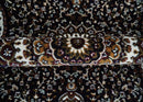 Premium Look 5x7 Black, Ivory and Brown Heriz Medallion Pattern Area Rug