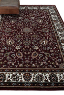 Premium Look 5x7 Woven Maroon and Ivory Traditional Pattern Area Rug