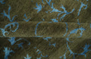 Premium look Antique Style Olive and Blue Hand loom 6x9 wool and Art Silk Area Rug