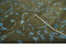 Premium look Antique Style Olive and Blue Hand loom 6x9 wool and Art Silk Area Rug