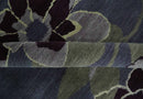 Premium look Green, Ivory, Charcoal and Gray Traditional Floral 4.6x6.6 wool and Art Silk Area Rug