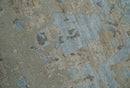 Premium look Hand knotted Silver and Blue modern Abstract wool and Silk Blended 7.10x9.6 Area Rug
