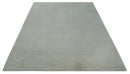 Premium look Solid Ivory Antique carved Design 9x12 Hand knotted wool Area Rug