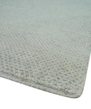 Premium look Solid Ivory Antique carved Design 9x12 Hand knotted wool Area Rug