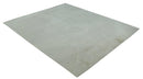 Premium look Solid Ivory Antique carved Design 9x12 Hand knotted wool Area Rug