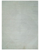 Premium look Solid Ivory Antique carved Design 9x12 Hand knotted wool Area Rug