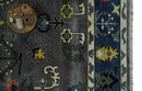 Premium look Vibrant Colorful Charcoal, Blue and Ivory Hand knotted Traditional Floral 8x10 wool Area Rug