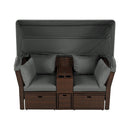 Alora Premium Outdoor 2-Seater Patio Daybed With Foldable Awning, Cushions, And Rattan Frame (SAK90233)