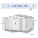Alora Premium Outdoor Galvanized Steel Backyard Storage Shed W/ Dual Lockable Sliding Doors, 11x13' (95382641)