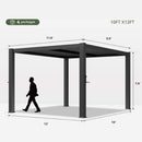 Alora Premium Gray Outdoor Metal Pergola With Louvered Roof And Drainage System (SAK76143)