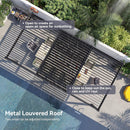 Alora Premium Gray Outdoor Metal Pergola With Louvered Roof And Drainage System (SAK76143)