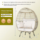 Alora Premium 57-Inch Oversized Rattan Patio Egg Lounge Chair Basket With Cushions (SAK91684)