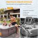 Premium 85-Inch Portable 8-Person Classic Rattan Design Inflatable Square Hot Tub With 220 Massage Jets (SAK56871)