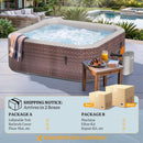 Premium 85-Inch Portable 8-Person Classic Rattan Design Inflatable Square Hot Tub With 220 Massage Jets (SAK56871)