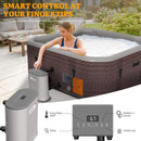 Premium 85-Inch Portable 8-Person Classic Rattan Design Inflatable Square Hot Tub With 220 Massage Jets (SAK56871)