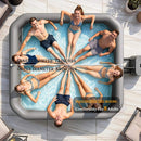 Premium 85-Inch Portable 8-Person Natural Stone Design Inflatable Square Hot Tub With 220 Massage Jets (SAK62731)