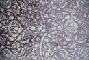 Premium Style Floral Ivory and Dark Purple 5.6x8 Handloom Wool and Viscose Area Rug