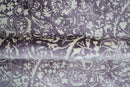 Premium Style Floral Ivory and Dark Purple 5.6x8 Handloom Wool and Viscose Area Rug