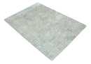 Premium Style Traditional Large Design Gray, Silver and Beige 5.6x7.9 Viscose Area Rug